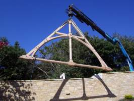 Garage en charpente ferme chevron - Structuré Bois